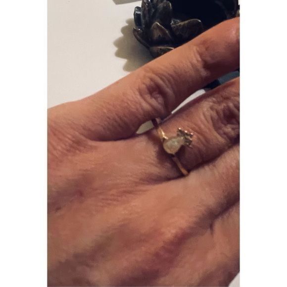 Pretty opal CROWN GOLD BOHO RING - Picture 2 of 5